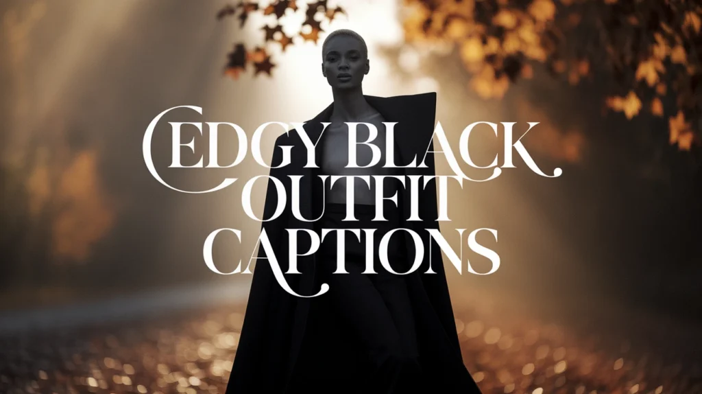 Edgy Black Outfit Captions