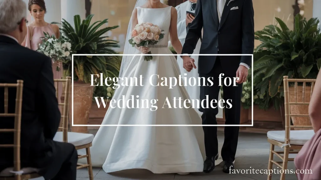 Elegant captions for wedding attendees