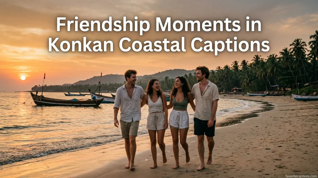 Friendship Moments in Konkan Coastal Captions