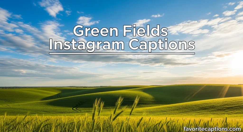 Green Fields Instagram Captions