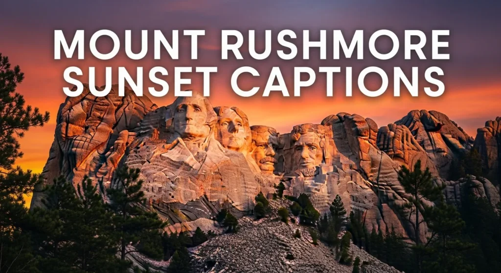 Mount Rushmore Sunset Captions