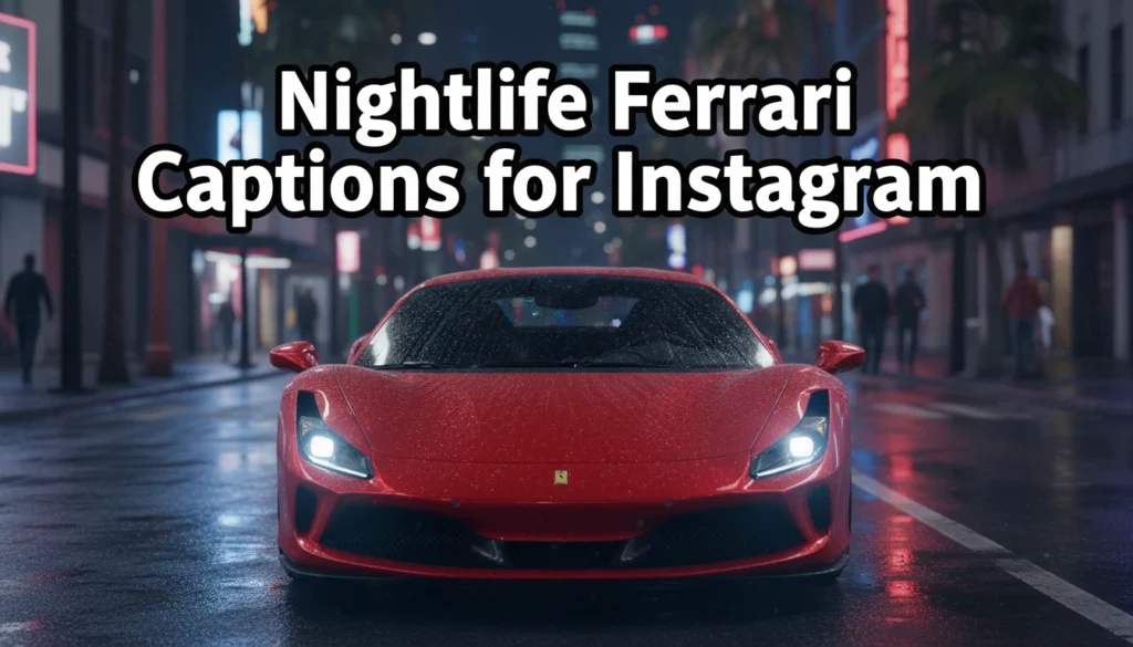 Nightlife Ferrari Captions for Instagram