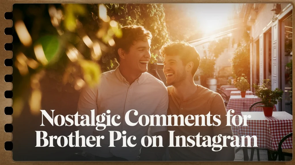 Nostalgic Comments for Brother Pic on Instagram
