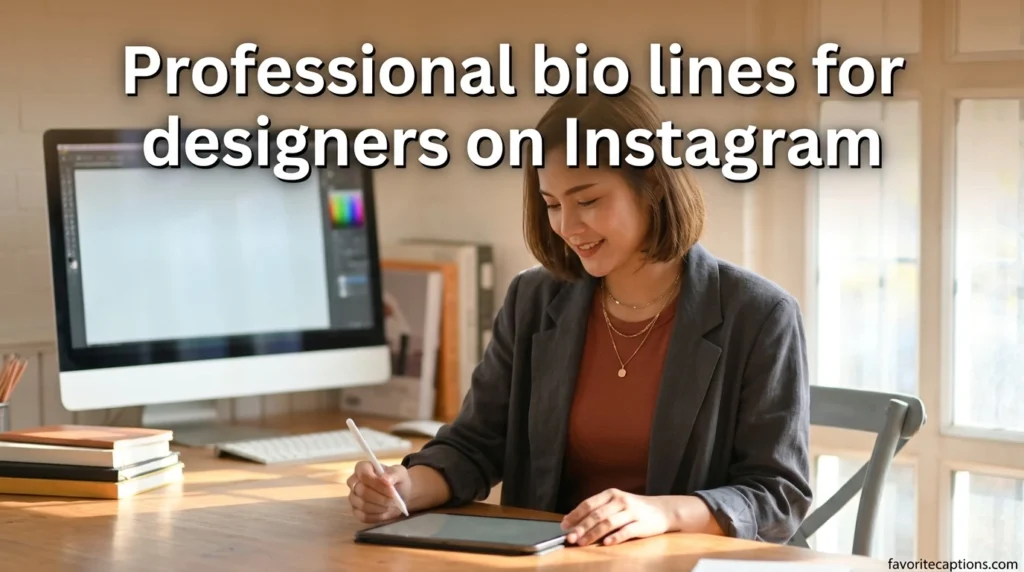 Professional bio lines for designers on Instagram
