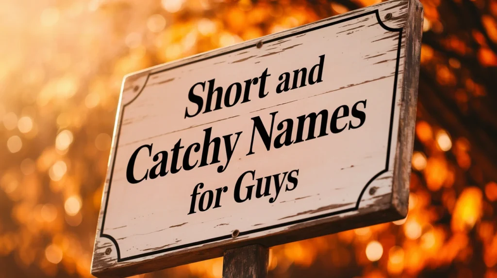 Short and Catchy Names for Guys