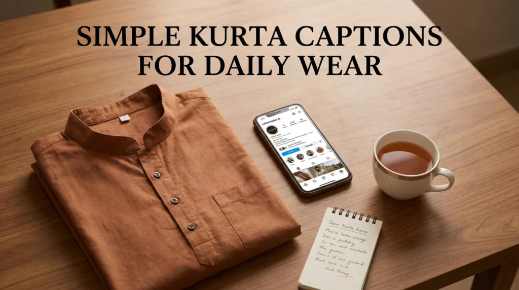 Simple Kurta Captions for Daily Wear