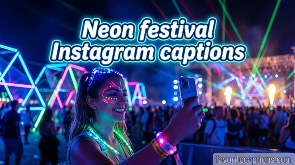 Neon festival Instagram captions