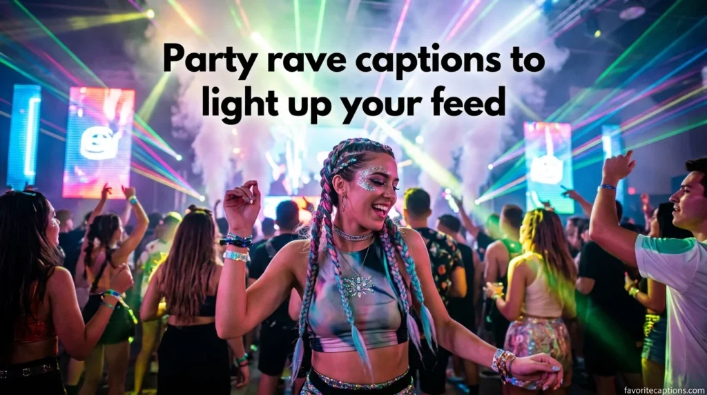 Party rave captions to light up your feed
