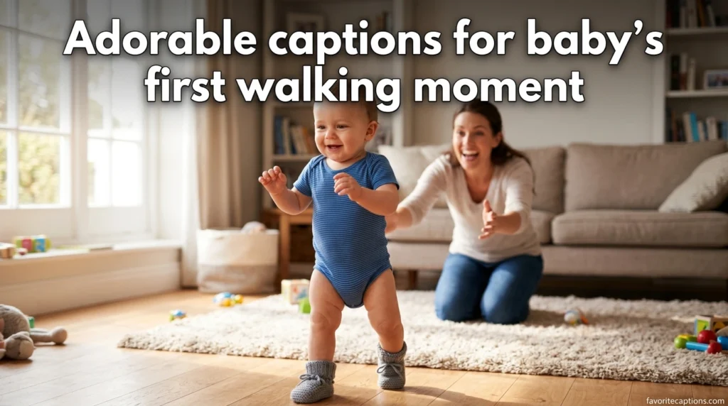 Adorable captions for baby’s first walking moment