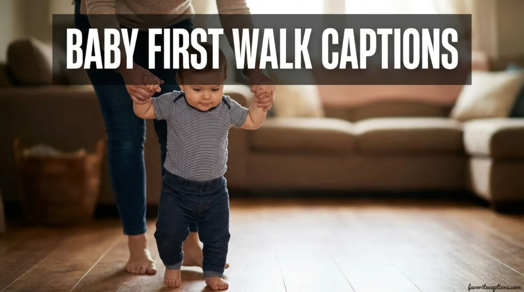 Baby first walk captions