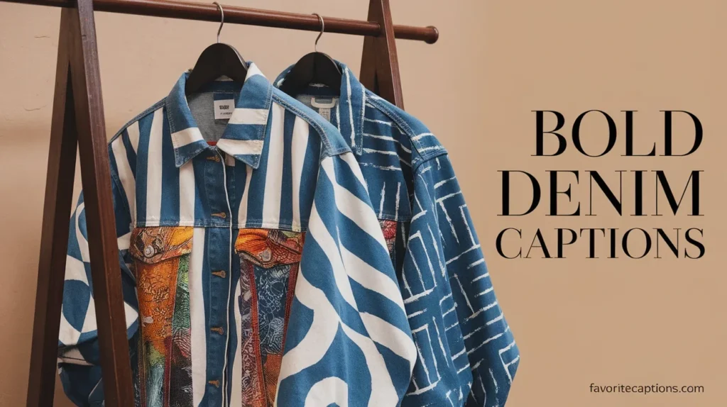 Bold denim captions