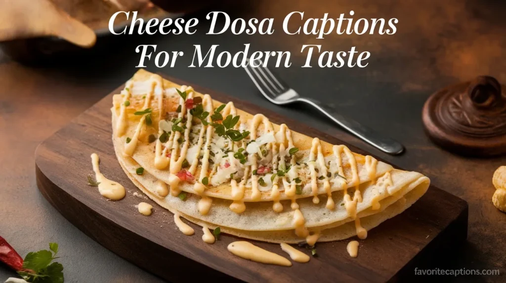 Cheese dosa captions for modern taste