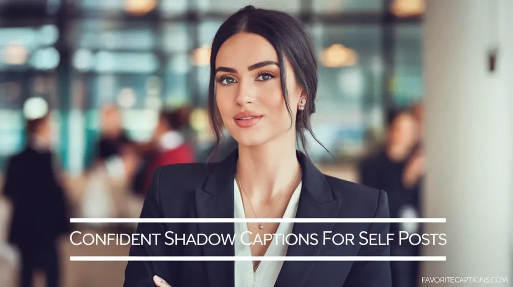 Confident shadow captions for self posts