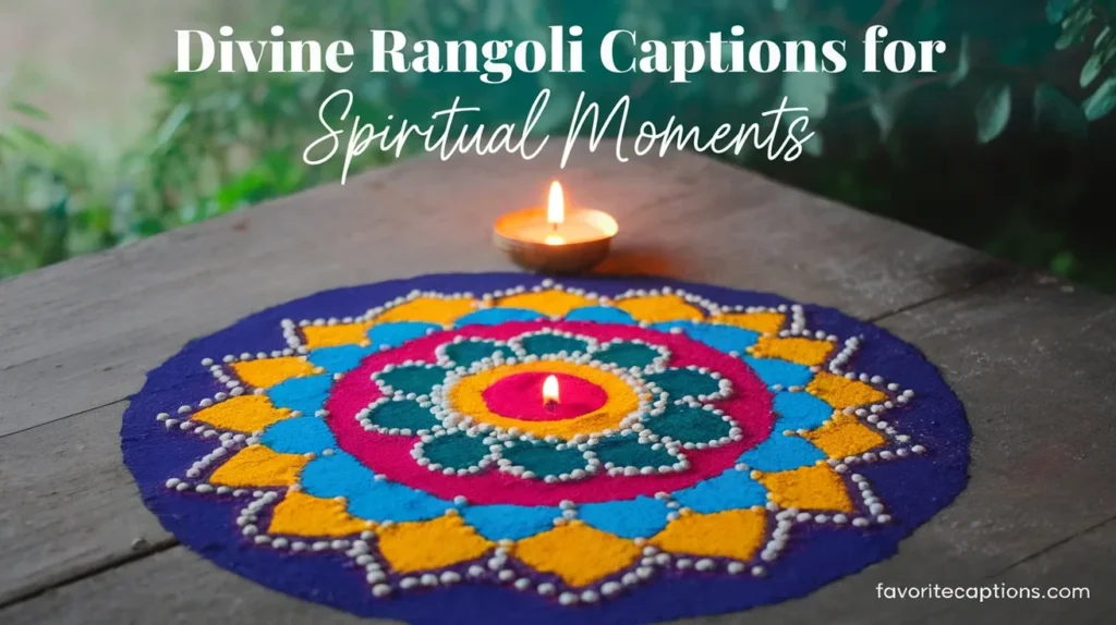 Divine Rangoli Captions for Spiritual Moments