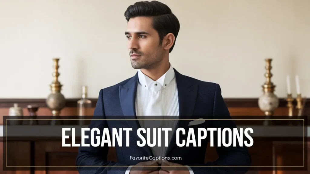 Elegant suit captions