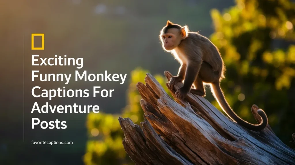 Exciting funny monkey captions for adventure posts