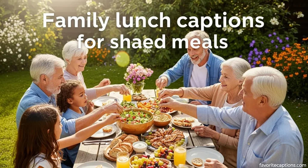 Family lunch captions for shared meals