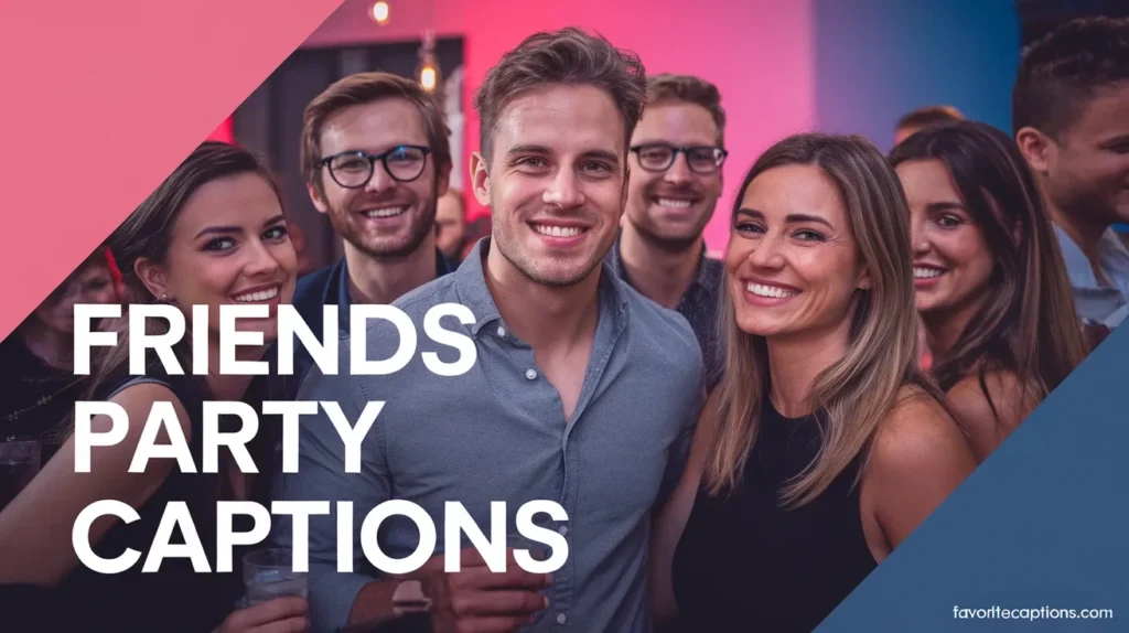 Friends party captions