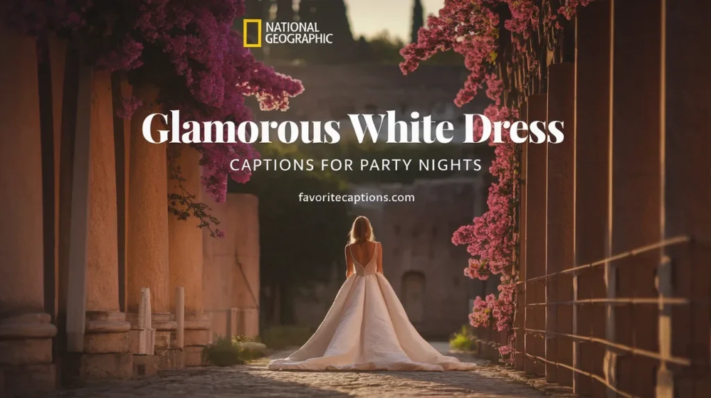 Glamorous White Dress Captions for Party Nights