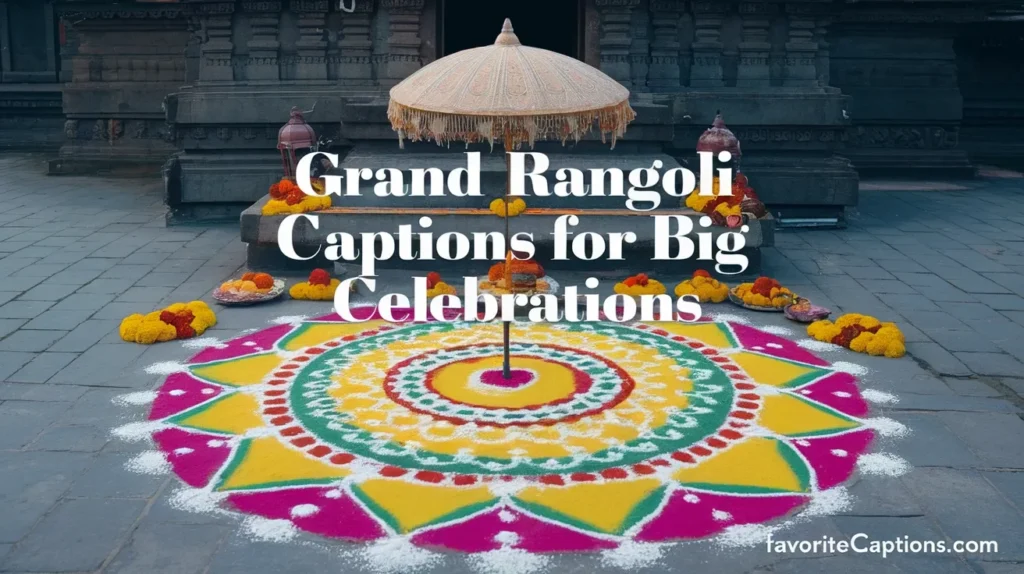 Grand Rangoli Captions for Big Celebrations