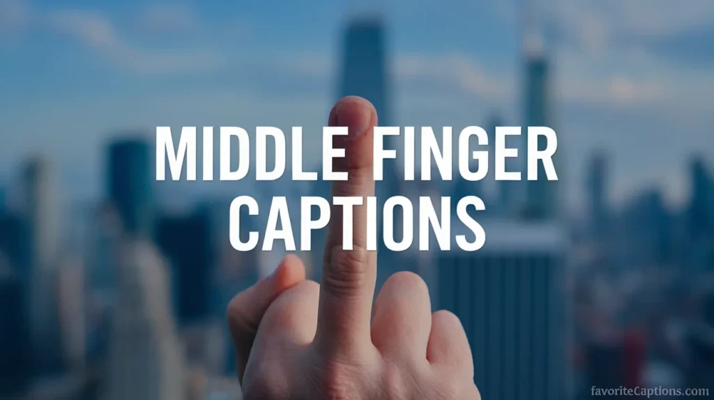 Middle finger captions