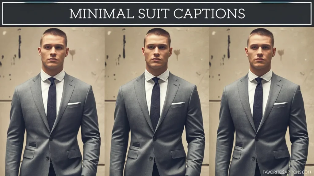 Minimal suit captions