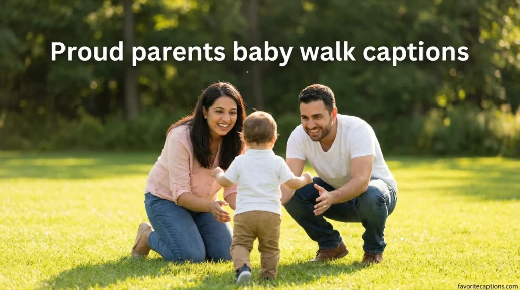Proud parents baby walk captions