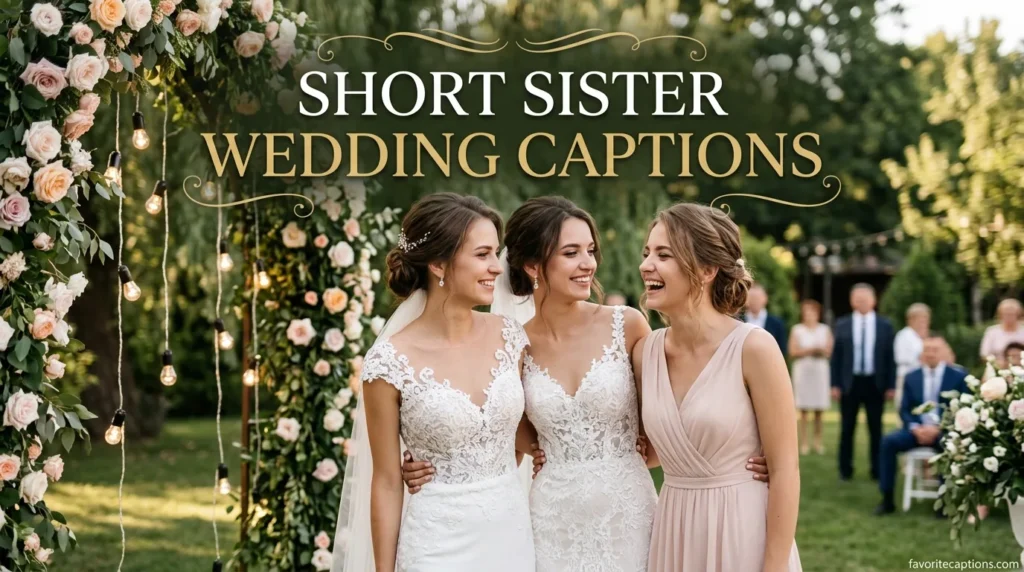 Short sister wedding captions
