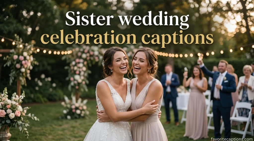 Sister wedding celebration captions