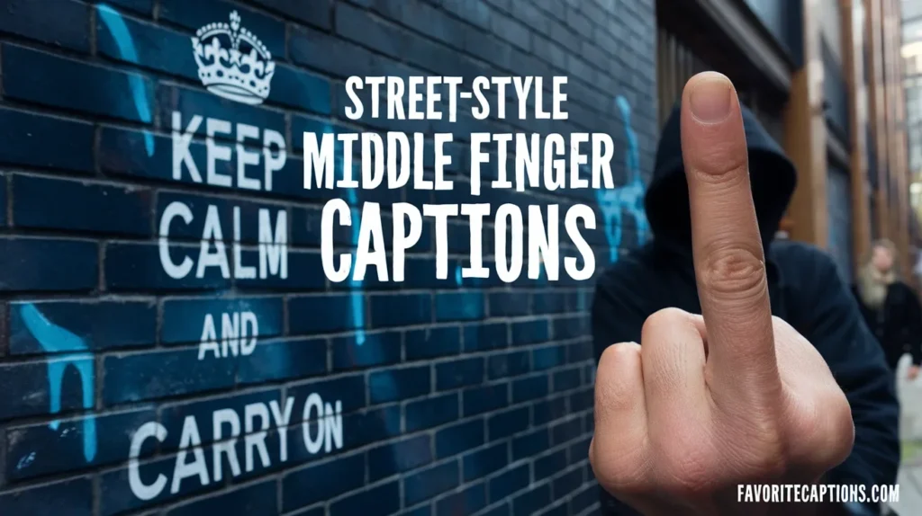 Street-style middle finger captions