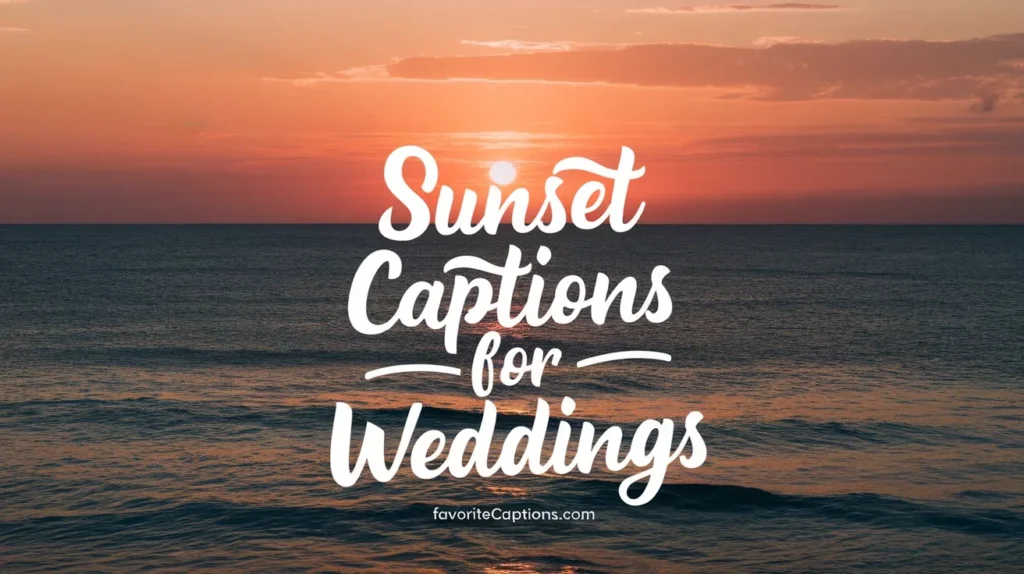 Sunset captions for weddings