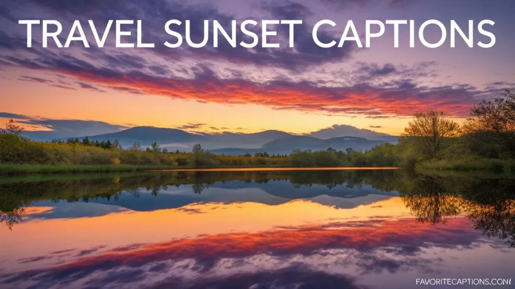 Travel sunset captions