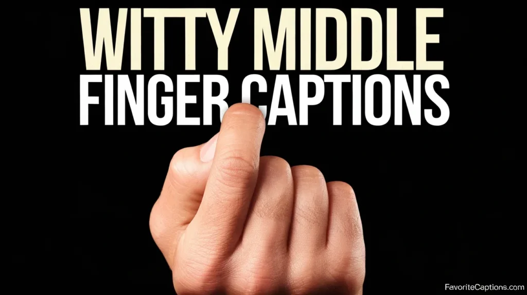 Witty middle finger captions