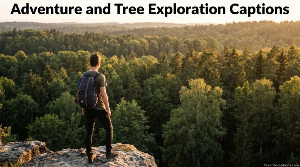Adventure and Tree Exploration Captions