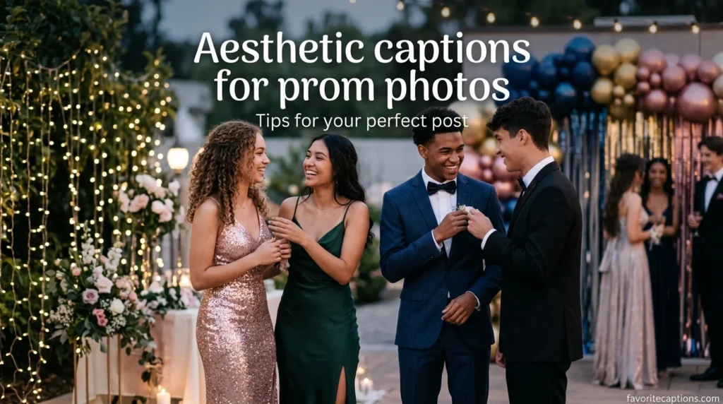 Aesthetic captions for prom photos