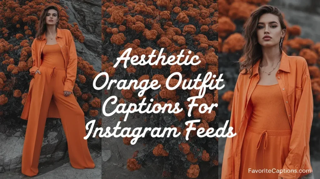 Aesthetic orange outfit captions for Instagram feeds