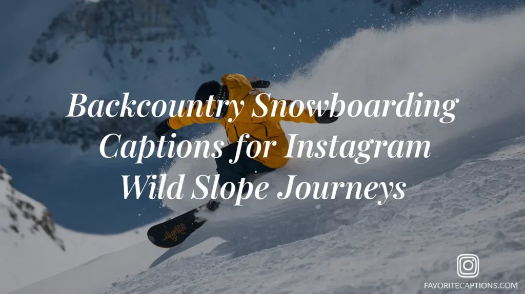 Backcountry snowboarding captions for Instagram wild slope journeys