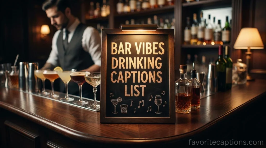 Bar vibes drinking captions list
