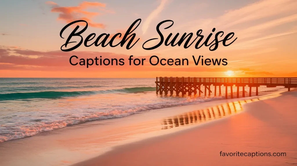 Beach sunrise captions for ocean views