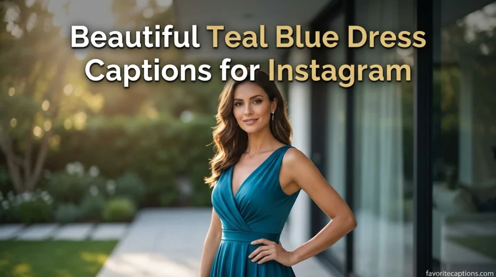 Beautiful Teal Blue Dress Captions for Instagram