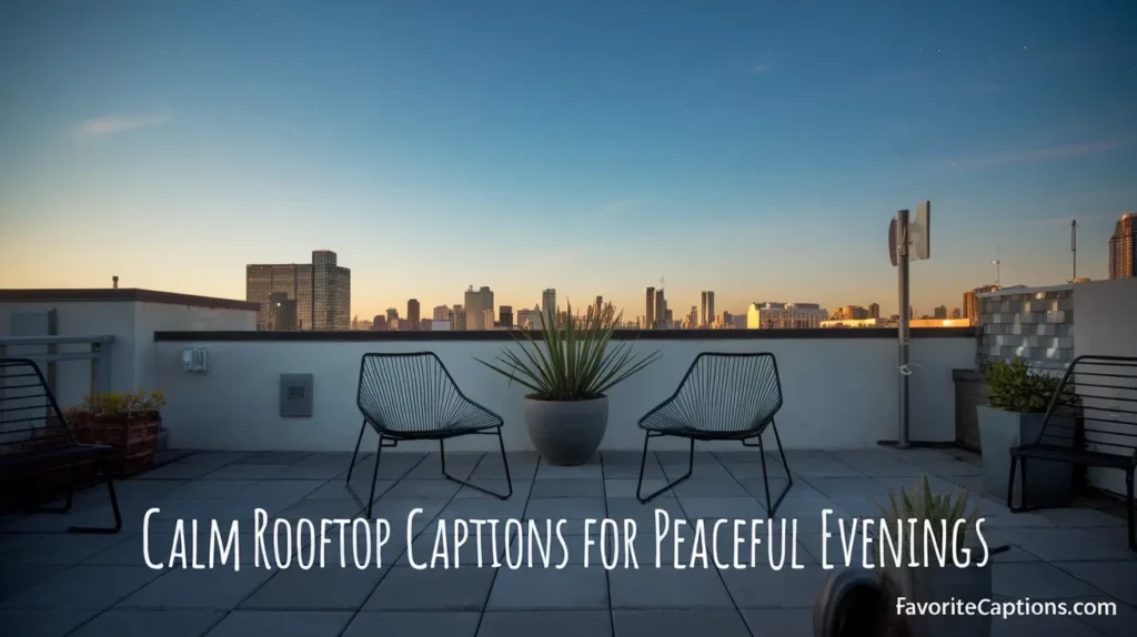 Calm rooftop captions for peaceful evenings
