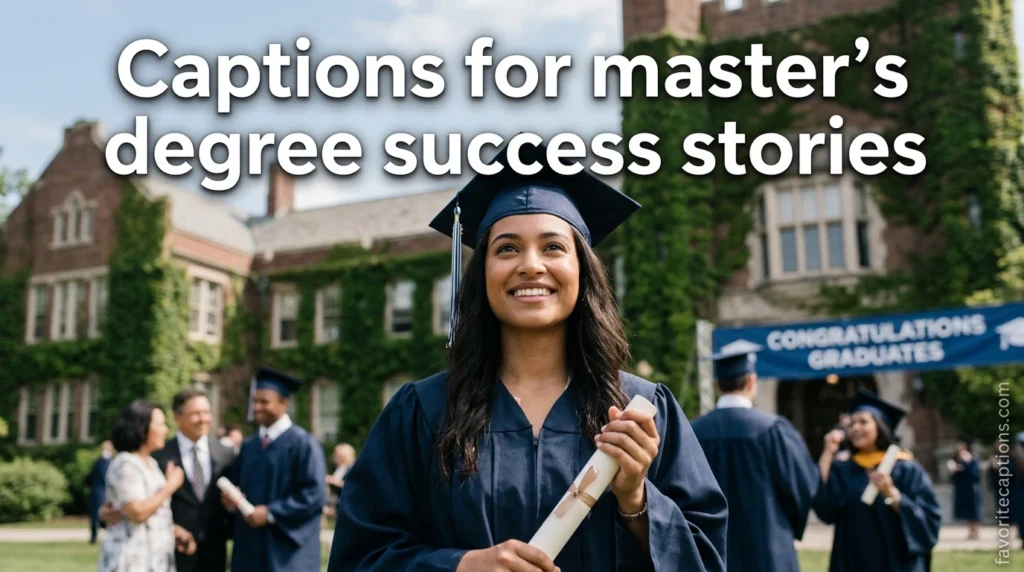 Captions for master’s degree success stories