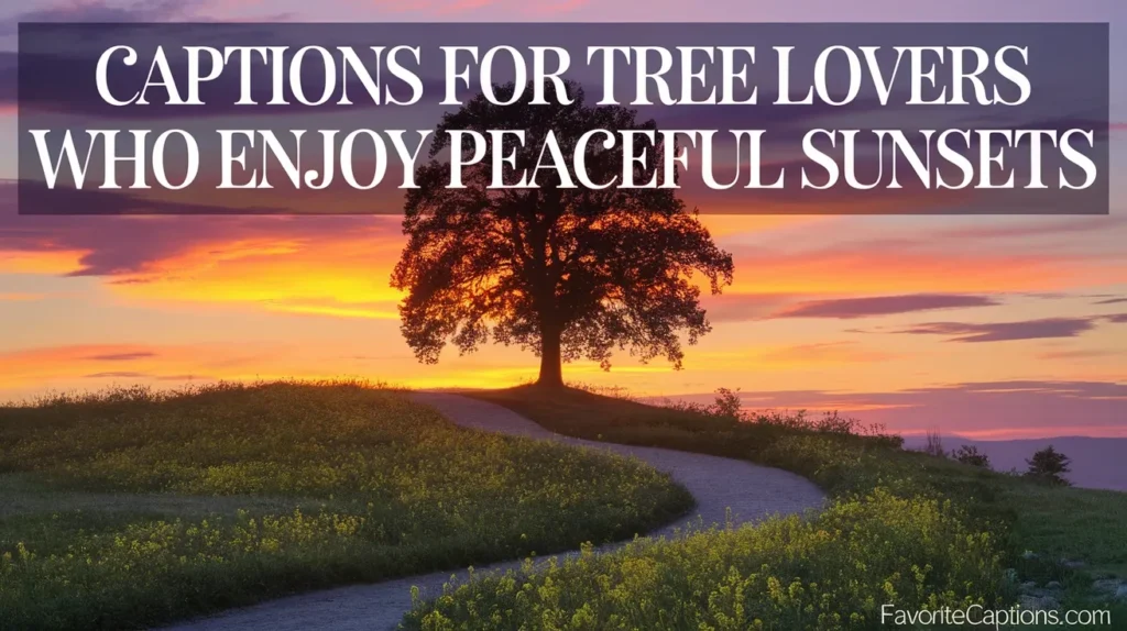 Captions for tree lovers who enjoy peaceful sunsets