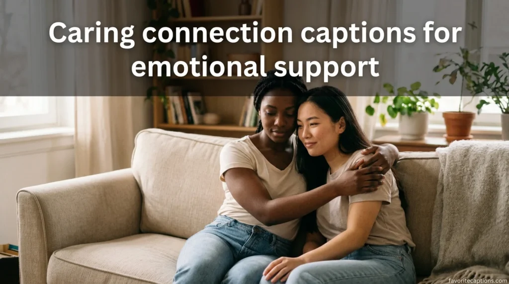 Caring connection captions for emotional support
