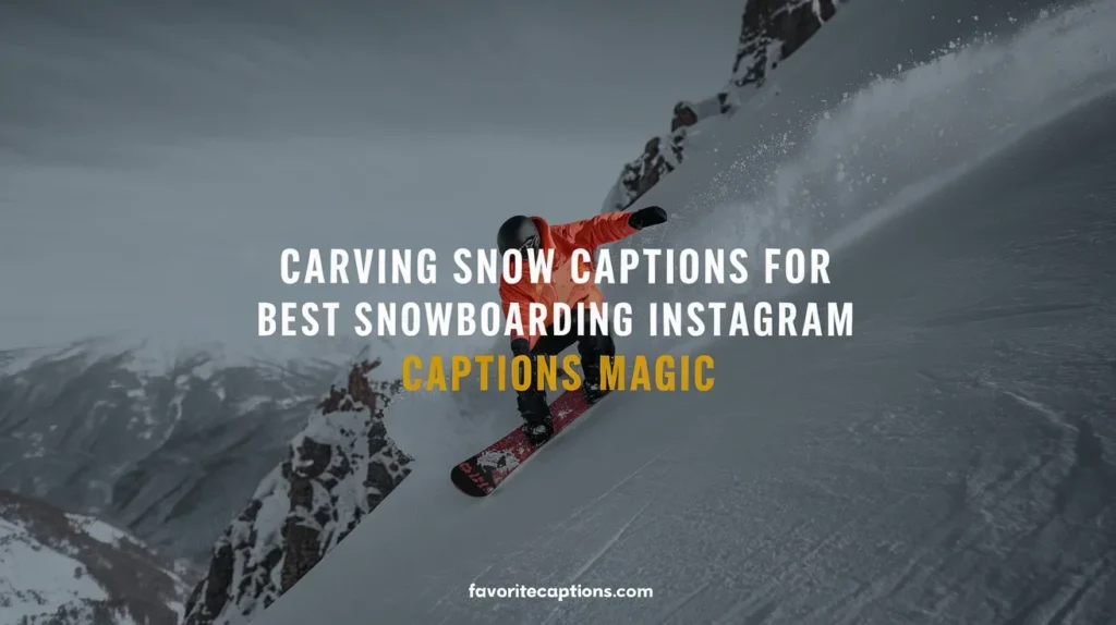 Carving snow captions for best snowboarding Instagram captions magic