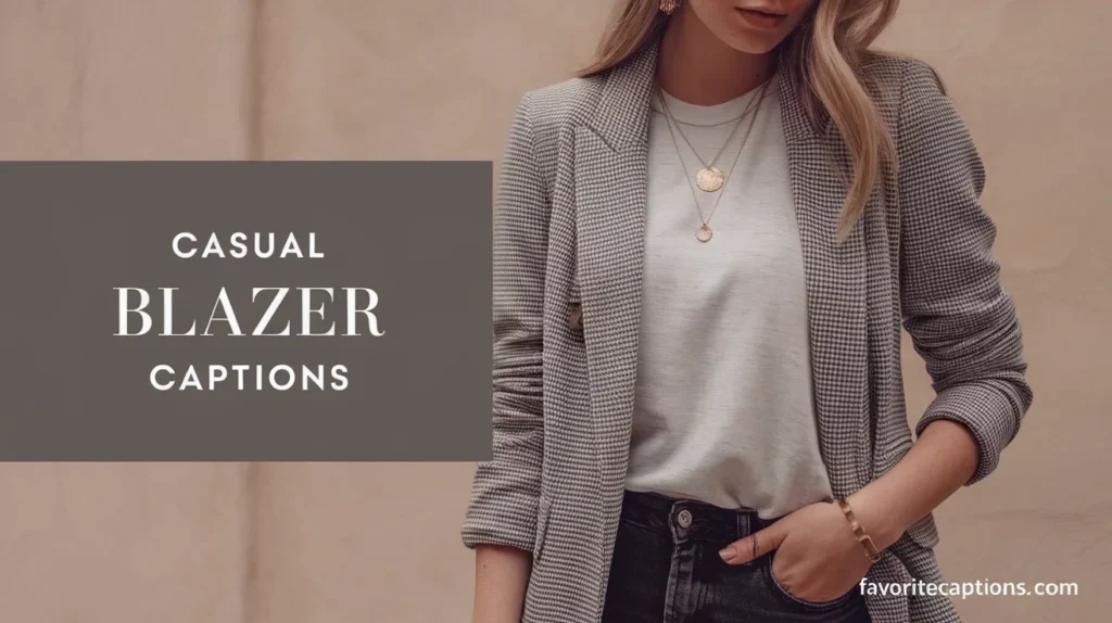 Casual blazer captions
