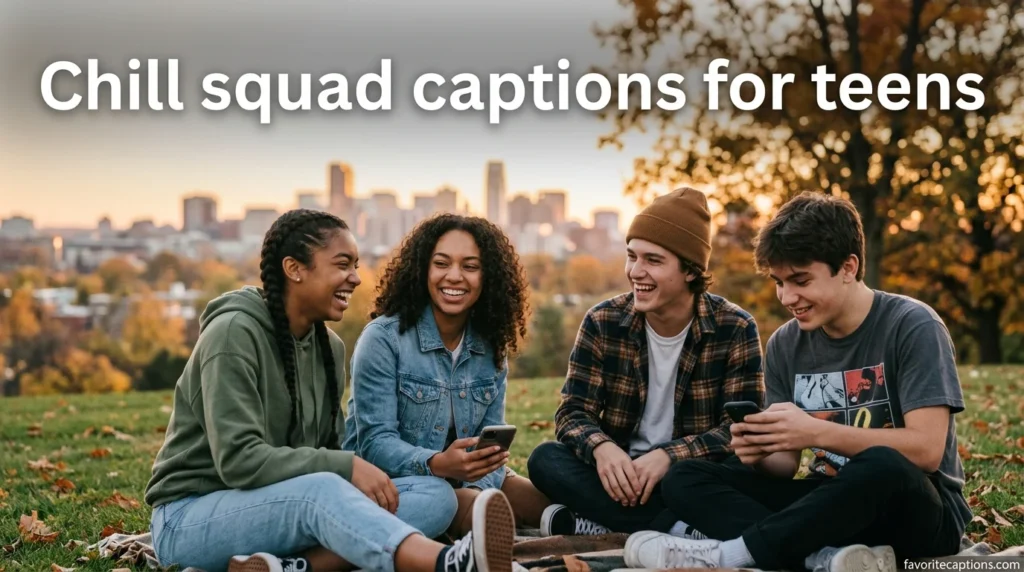 Chill squad captions for teens