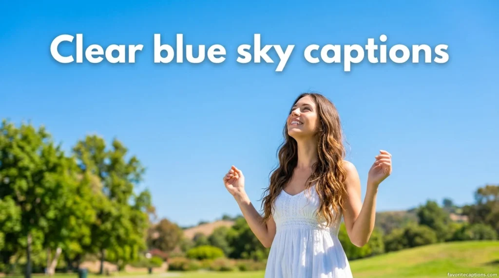 Clear blue sky captions