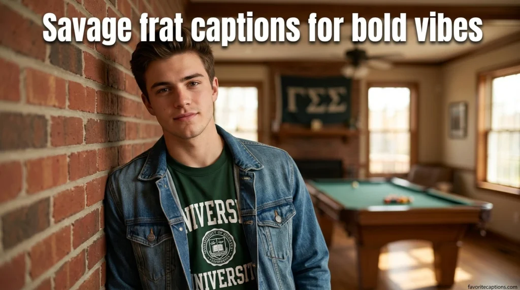 Cool frat captions for confident style