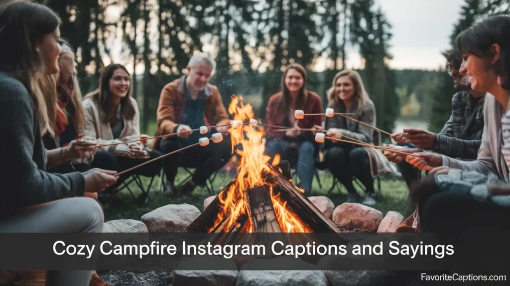 Cozy campfire Instagram captions and sayings